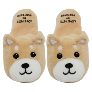 Bestever 犬用玩具 拖鞋, 柴犬 棕色, 1個
