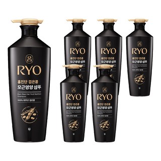 려 홍진단 검은콩 모근영양 샴푸 화이트플로럴향, 820ml, 6개