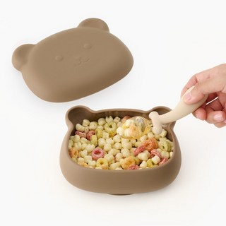 아띠래빗 아기 곰 흡착볼 450ml, 피넛브라운, 1개