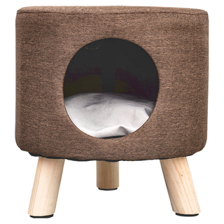 dayneeds 日需百備 萌寵窩圓形小椅凳 SBH-D22022CF, 咖啡色, 1個