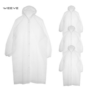 WEEVE 우비 레인코트 EVA 다회용 비옷 4개입