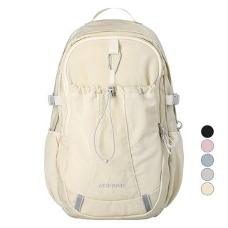 NEIKIDNIS 男女通用鉤環網眼後背包, 奶油色