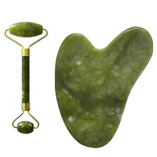 온클릭 옥석 마사지 롤러 +하트 괄사, 1세트, 그린