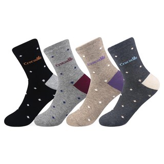 크로커다일 여성용 스몰다야 캐주얼 중목양말 4족 세트 CD305
