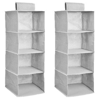 衣櫃收納掛袋 麻棉+PP板 可水洗, 灰色