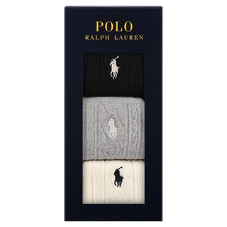 폴로랄프로렌 여성용 멀티케이블 양말 3종 선물세트