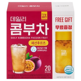 Danongwon 乳酸菌康普茶 + 瓶子 百香果, 20包, 5g, 1盒