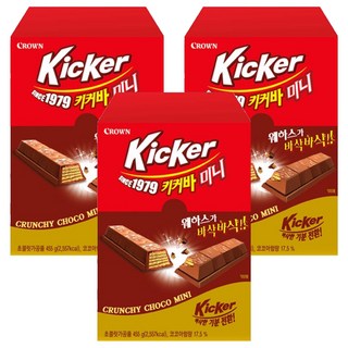 CROWN 皇冠 Kicker迷你巧克力威化棒, 455g, 3盒