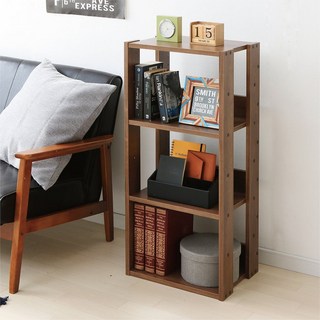 IRIS OHYAMA 愛麗思歐雅瑪 寬40公分系列 時尚分層收納架 OWR-400, 棕色, 4 Tiers