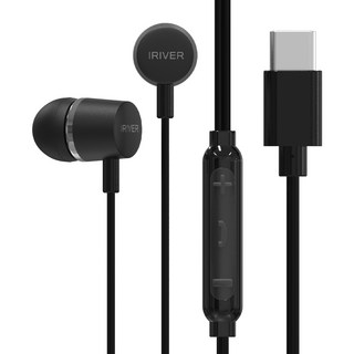 아이리버 C타입 커널형 리모컨컨트롤 줄꼬임방지 고품질 알루미늄 유선 이어폰, BVC-300C, 블랙