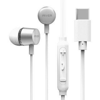 아이리버 C타입 커널형 리모컨컨트롤 줄꼬임방지 고품질 알루미늄 유선 이어폰, BVC-300C, 화이트