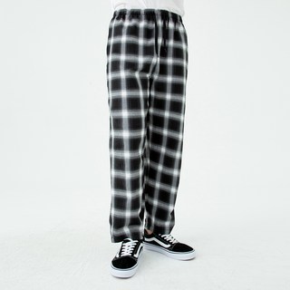 CARET 直筒鬆緊格紋褲