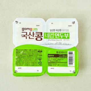 곰곰 국산콩 네컵 연두부, 90g, 4개