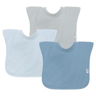 green sprouts 小綠芽 3層吸水防水純棉口水巾吃飯圍兜 藍莓氣泡 柔軟親膚 加大加寬設計, 20.3 x 24.8 cm, 3入