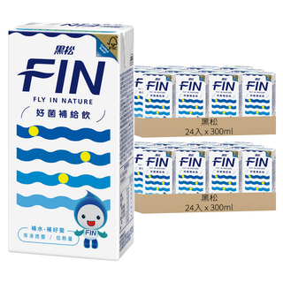 黑松 FIN 好菌補給飲料 迅速補充水分和電解質 等滲透壓配方 低熱量, 300ml, 48入