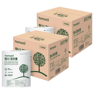 탐사 천연펄프 2겹 점보롤 150m, 2개, 16롤