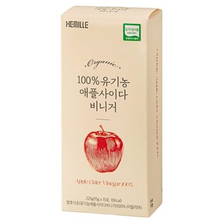 Hemille 100% 有機蘋果醋條 15入, 1個, 225g