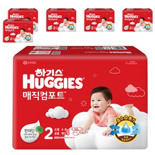 하기스 2024 매직컴포트 밴드형 기저귀, 2단계, 348매