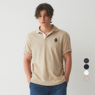 WHO.A.U 男女共用 Big Steve Polo衫 WHHAE2491U, 米色