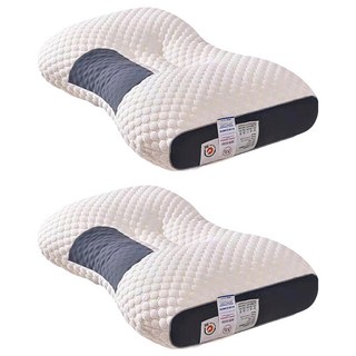 針織棉按摩枕 1.2kg, 白色, 2個