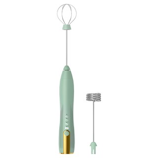 SUNORO 無線電動打奶泡器 附奶泡攪拌頭 + 烘琣攪拌頭, J-16, 綠色