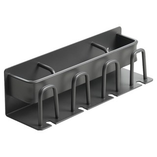 塔薩 免打孔收納型四格牙刷架, 1個, 灰色