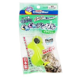 CattyMan 小老鼠造型 貓用潔牙玩具, Green, 1入