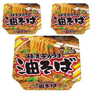 NISSIN 日清 大盛裝日式炒麵 豚香醬油味 添加豚脂和麻油醬油 富含香氣十足的大蒜, 3入
