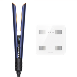 dyson 戴森 HT01 Airstrait 二合一吹風直髮器 普魯士藍 + MEDISANA 多功能體脂計, 408230-01