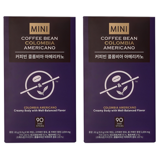 The Coffee Bean 哥倫比亞即溶美式咖啡隨身包, 0.9g, 90條, 2盒