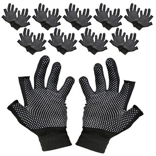 실버캐스트 2컷팅 도트 낚시 작업 장갑 SVFCG, 블랙, 10세트