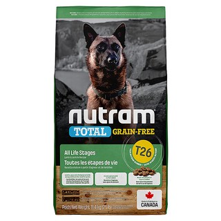 nutram 全齡犬用 T26 無穀全能系列 犬糧, 低敏羊肉, 11.4kg, 1袋