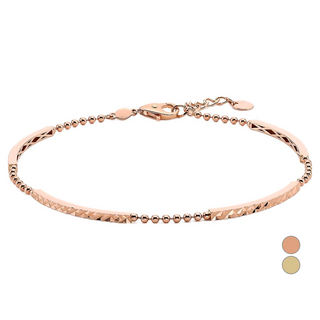 Lloyd 女款圓形切割長條14K金手鍊 + 購物袋