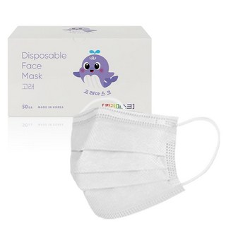 고래마스크 일회용 덴탈마스크 중형, 50개입, 1개, 화이트