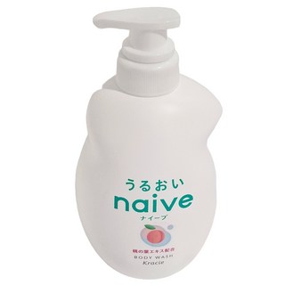 Kracie 葵緹亞 naive 娜艾菩 沐浴乳 保濕桃葉, 530ml, 1瓶