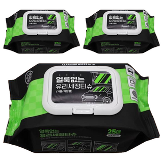아이프리 차량용 유리 세정티슈, 3개, 25개
