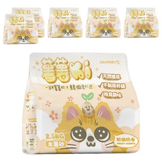 毛乾爽 薯薯ki 木薯砂, 軟綿奶香, 2.5kg, 6包