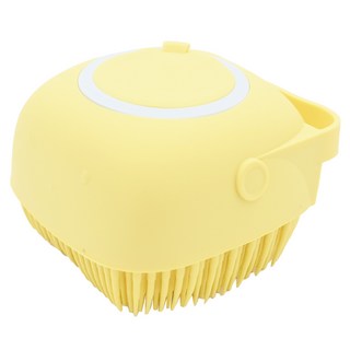 PUKU 藍色企鵝 矽膠沐浴刷 柔軟刷毛 附手提設計, 黃色, 1入, 1個