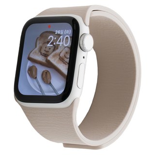 누아트 애플워치 호환 스트랩 이지 퀵 실리콘 마그네틱 링크, 아이보리, 1개