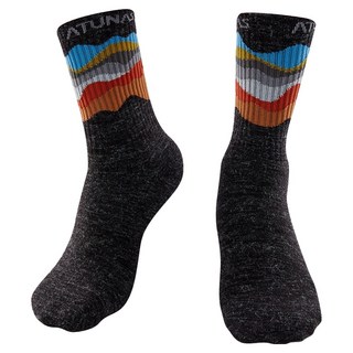 ATUNAS 歐都納 保暖中筒雪襪，保暖舒適 輕柔觸感, 均碼, 山林黑, 1雙