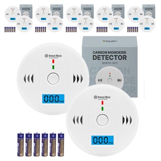 Breeze Moon 一氧化碳警報器 + 電池組, 白色, 6套