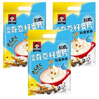QUAKER 桂格 特濃鮮奶奇亞籽麥片 10包, 280g, 3袋