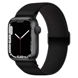 아이몰 애플워치 고탄력 나일론 스포츠 밴드 스트랩, 블랙, 1개
