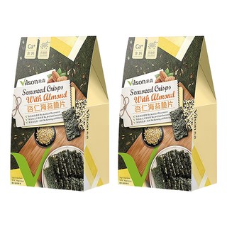Vilson 米森 海苔脆片 杏仁 5包, 90g, 2盒