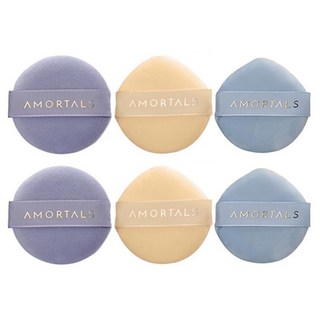 AMORTALS 爾木萄 星雲散粉撲組 (小 55x13mm) 圓形和水滴形 材質：珍珠絨, 2組