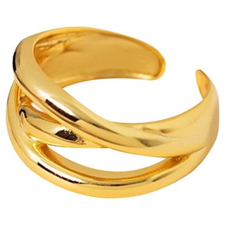 RADIANT STAR 璀璨之星 925純銀 完美主義簡約交織線條C形可調戒指 SL781