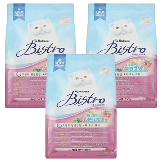 뉴트리나 키튼 비스트로 기능성 사료, 헤어볼, 2kg, 3개