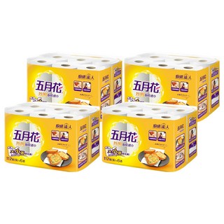 五月花 妙用廚房紙巾 112張, 6捲, 4袋