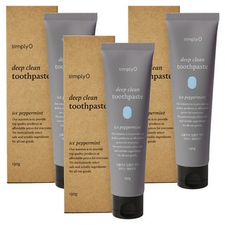 simplyO 深層清潔牙膏, 130g, 3個