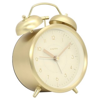 韓國 KAPPA 靜音鬧鐘 T924, 拉絲黃銅 象牙白浮雕